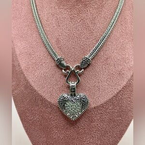 Lia Sophia Retired “Love Dust” Heart Pendant Necklace